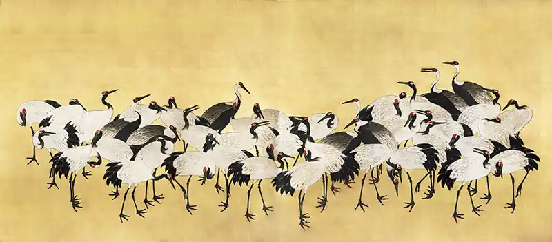 Japanese flock of cranes